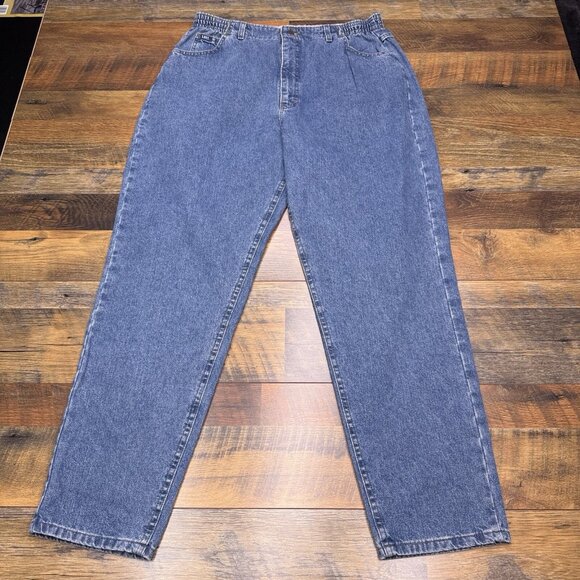 Vintage Lee Jeans Womens 18 Medium Side Elastic High Rise Irregular New - Picture 1 of 7